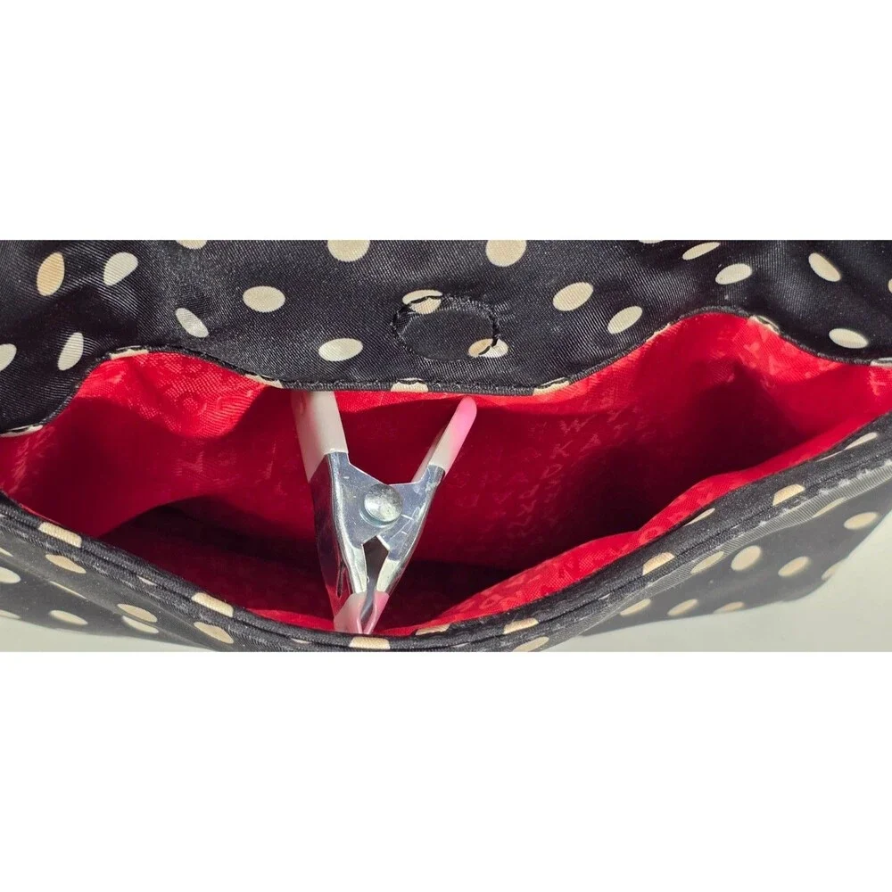 Vintage Y2K Kate Spade Polka Dot Crossbody Small Black Bag Patent Leather Strap - Picture 8 of 13